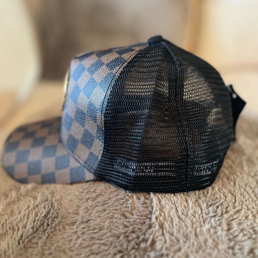 Gold Logo Checkered Hat - Picture 5 of 5